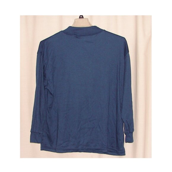 Vtg International Sportswear Mock Neck Pullover TOP, Plus Sz 2X, Navy Blue - Picture 4 of 6